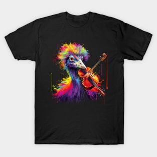 Ostrich Playing Violin T-Shirt